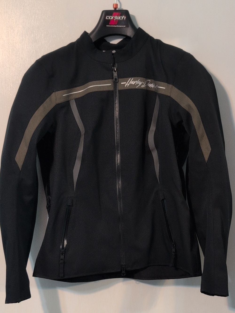 Harley-Davidson Women’s Black Motorcycle Jacket with Gray Accents